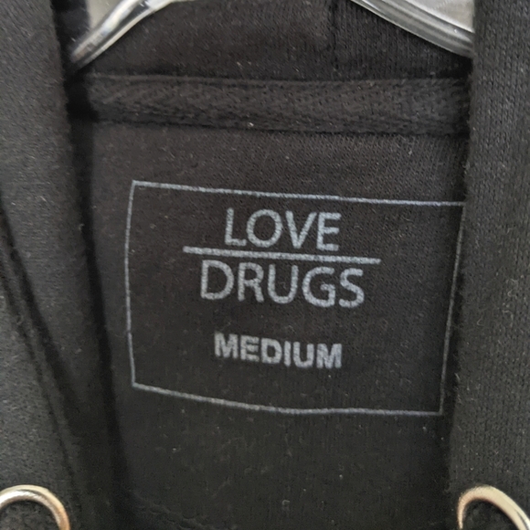 Men's Black and Red Love Hoodie - Picture 4 of 9